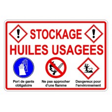 Autocollant Stockage huiles usagées